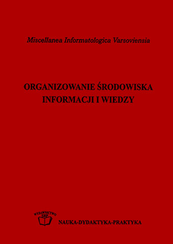 Okładka Modelowe koncepcje informacji naukowej (information science) na początku XXI wieku