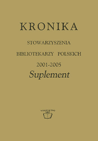 Okładka Kronika Stowarzyszenia Bibliotekarzy Polskich 2001-2005