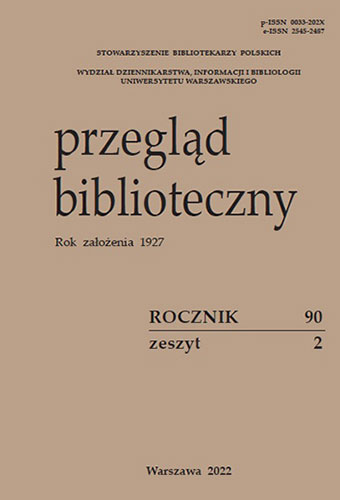 Okładka Przegląd Biblioteczny 2022, z. 2