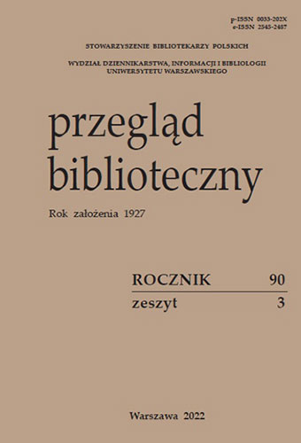 Okładka Przegląd Biblioteczny 2022, z. 3