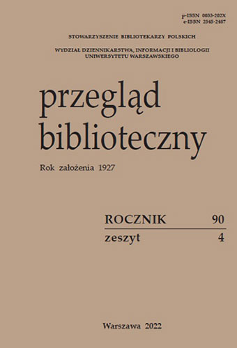 Okładka Przegląd Biblioteczny 2022, z. 4