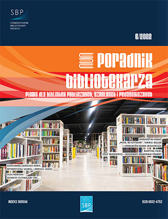 Okładka Poradnik Bibliotekarza 2022, nr 6